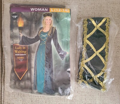 FUN WORLD LADY IN WAITING RENAISSANCE ADULT HALLOWEEN GREEN COSTUME L (12-14)