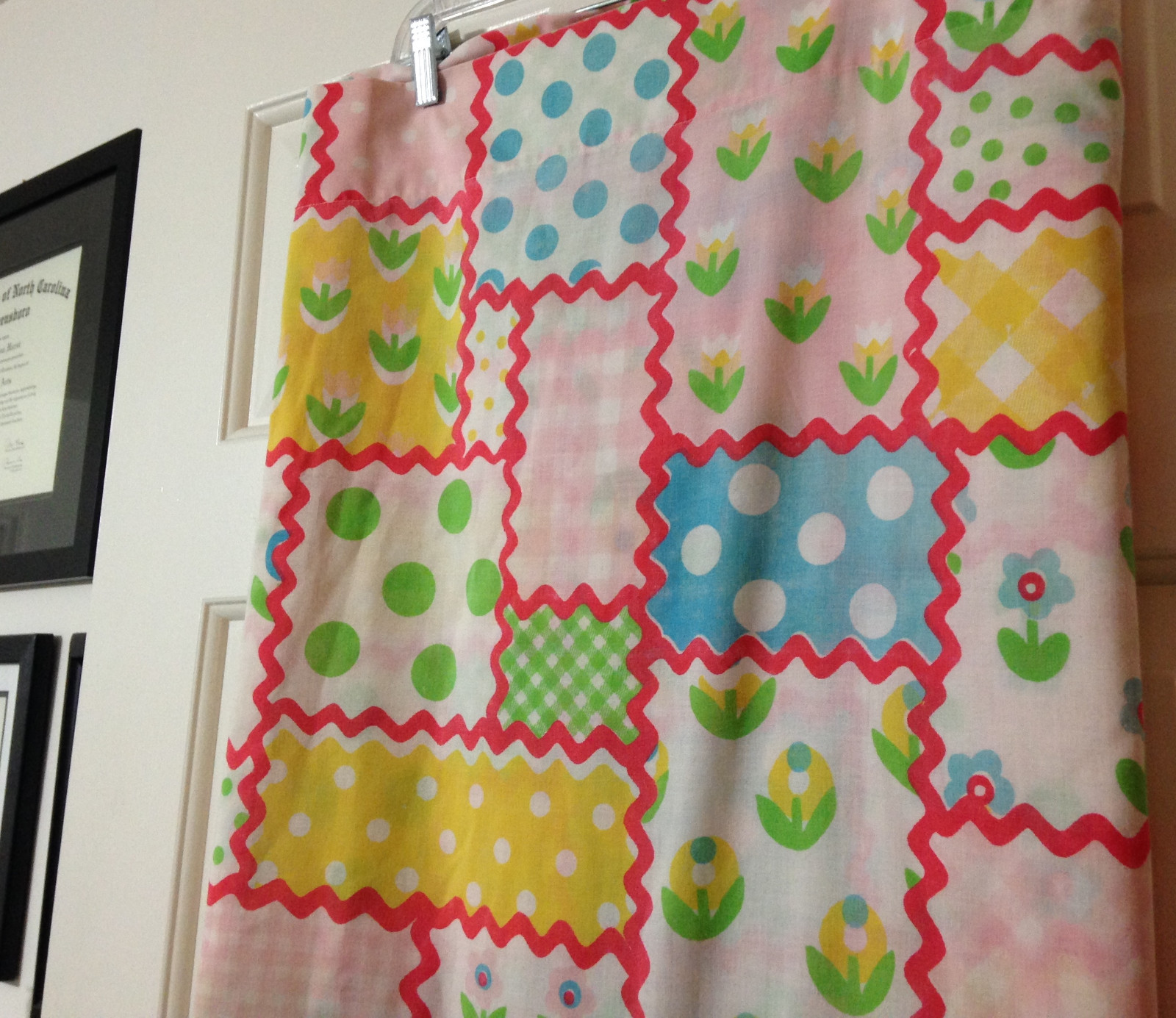 Perma Prest Twin Size Flat Sheet Colorful Ric Rac Design