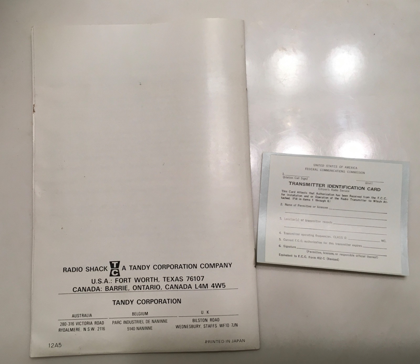 Vintage Realistic CB Radio TRC-24C Transceiver Owner's Manual