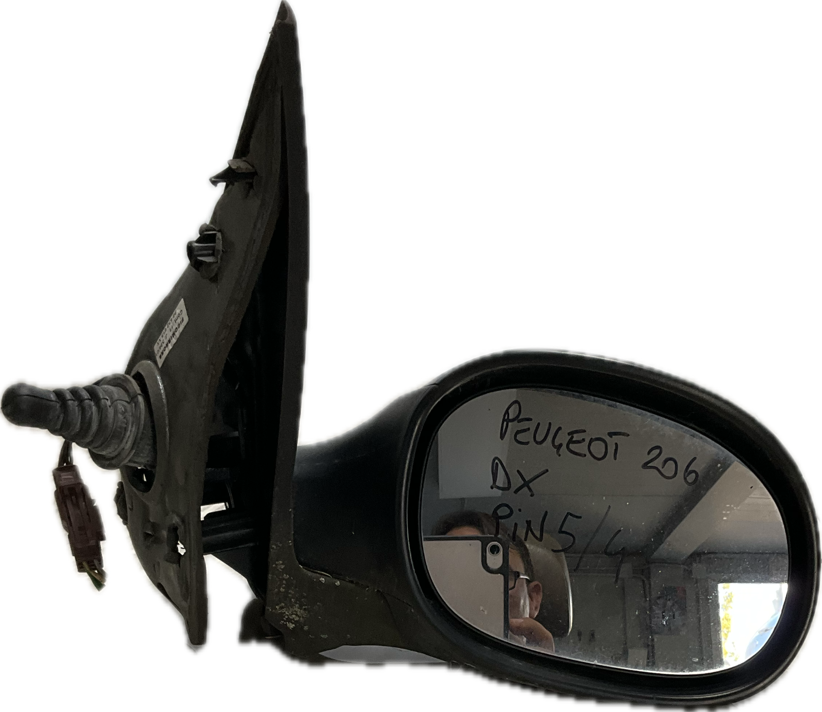 Specchio retrovisore destro per modello PEUGEOT 206 manuale con 5 pin ricambio