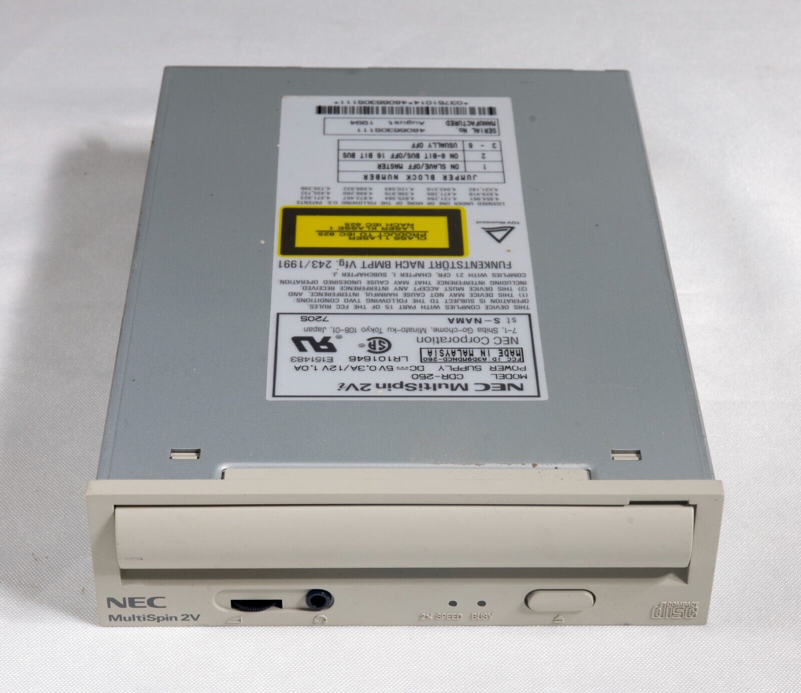 Vintage NEC Multispin 2V 2x CDR-250 IDE CD-ROM drive S111 Vintage NEC Multispin 2V 2x CDR-250 IDE CD-ROM drive S111