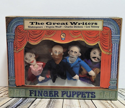 The Great Writers FINGER PUPPETS Set Shakespeare Dickens Tolstoy Virginia Woolf