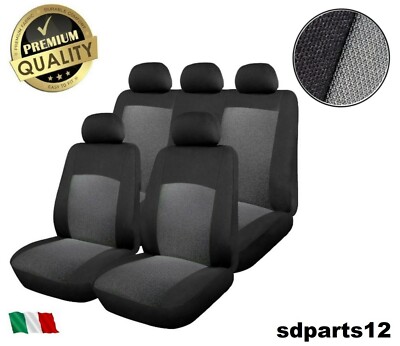 Jeu De Housses De Sièges Auto Pour Fiat Panda 2012 Et + - Bicolore Noir-gris Foncé - Lavable - Set Complet
