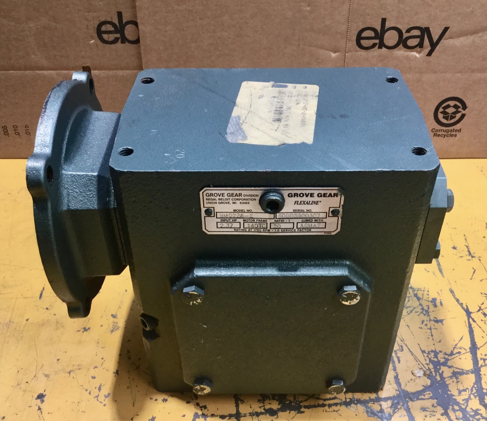 GROVE GEAR BMQ226-2-20-140TC GEAR REDUCER 20:1 RATIO 2.37 HP GROVE GEAR BMQ226-2-20-140TC GEAR REDUCER 20:1 RATIO 2.37 HP