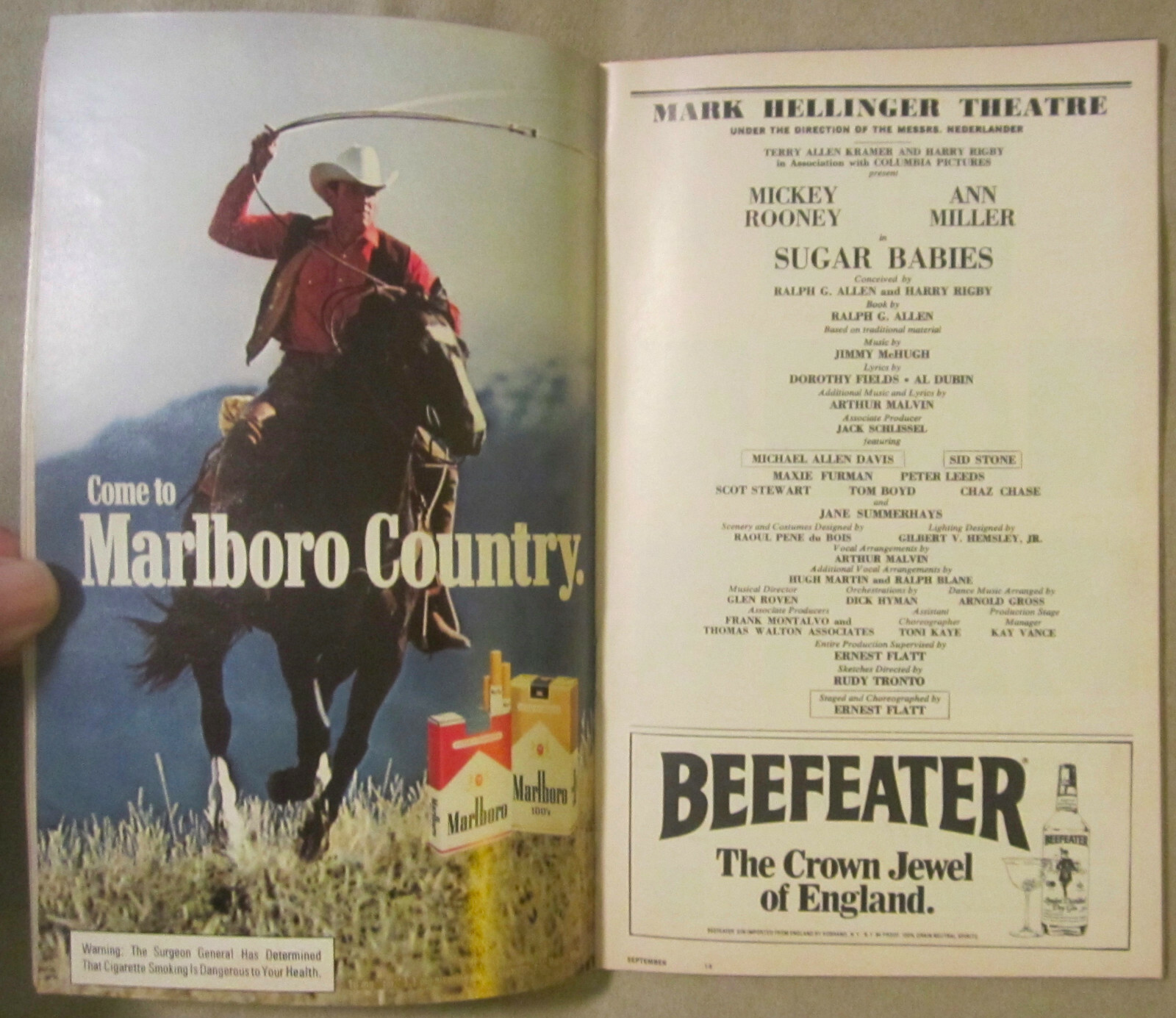 Playbill,The Mark Hellinger Theatre,Sept.'81,