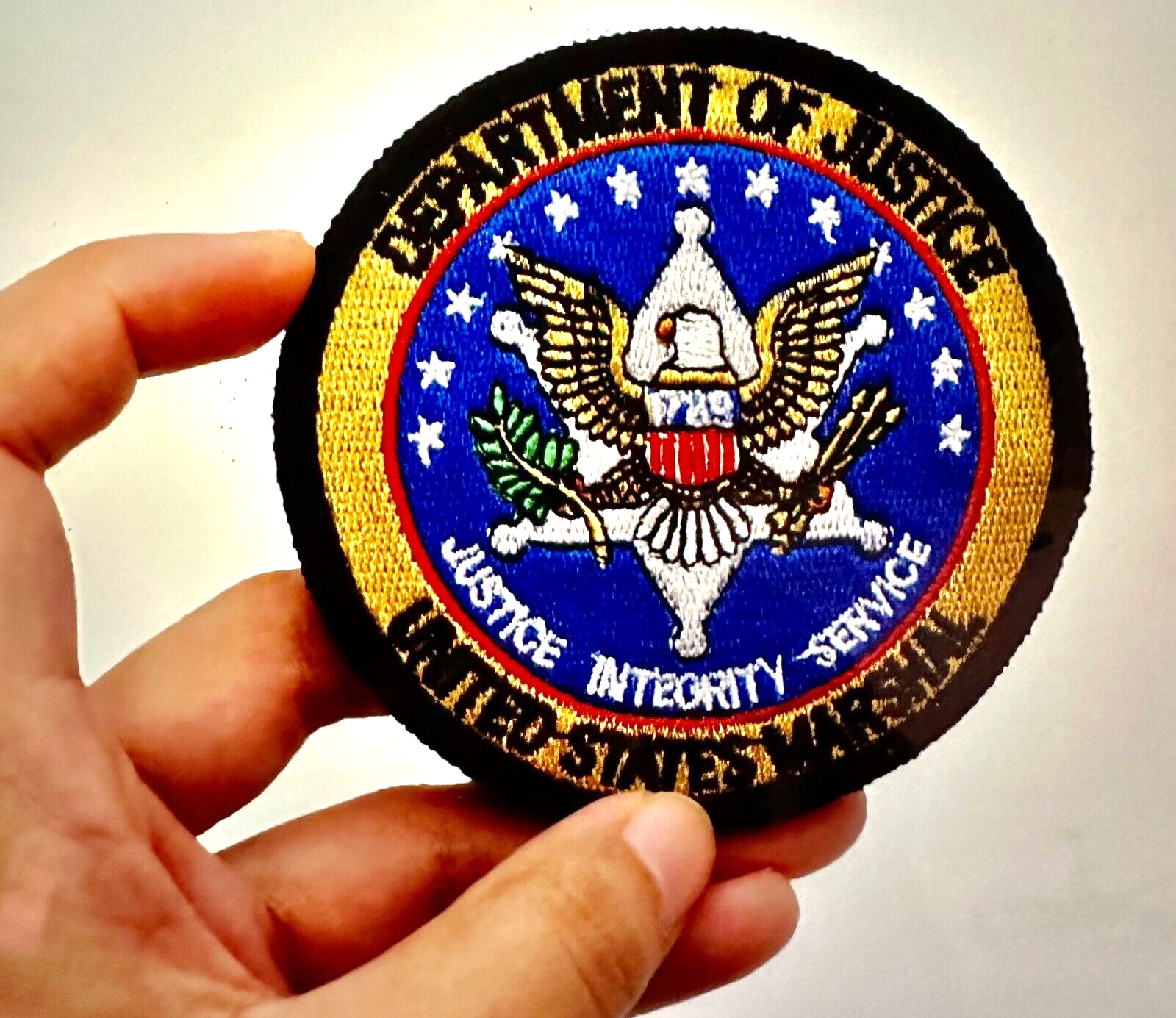 FABULOUS "UNITED STATES MARSHALL"  EMBROIDERED IRON-ON TACTICAL PATCH...