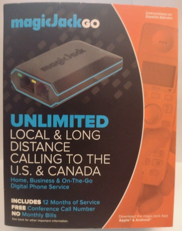 MAGIC JACK GO Smart Home/Business On The Go Digital Phone Service NEW & SEALED 