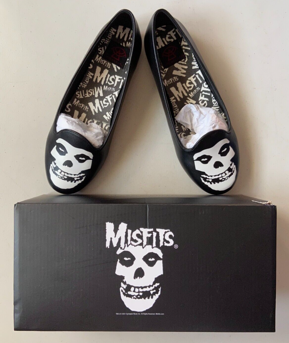 Misfits Fiend Skull Lydia Flat STRANGE CVLT Shoes US 8 - New