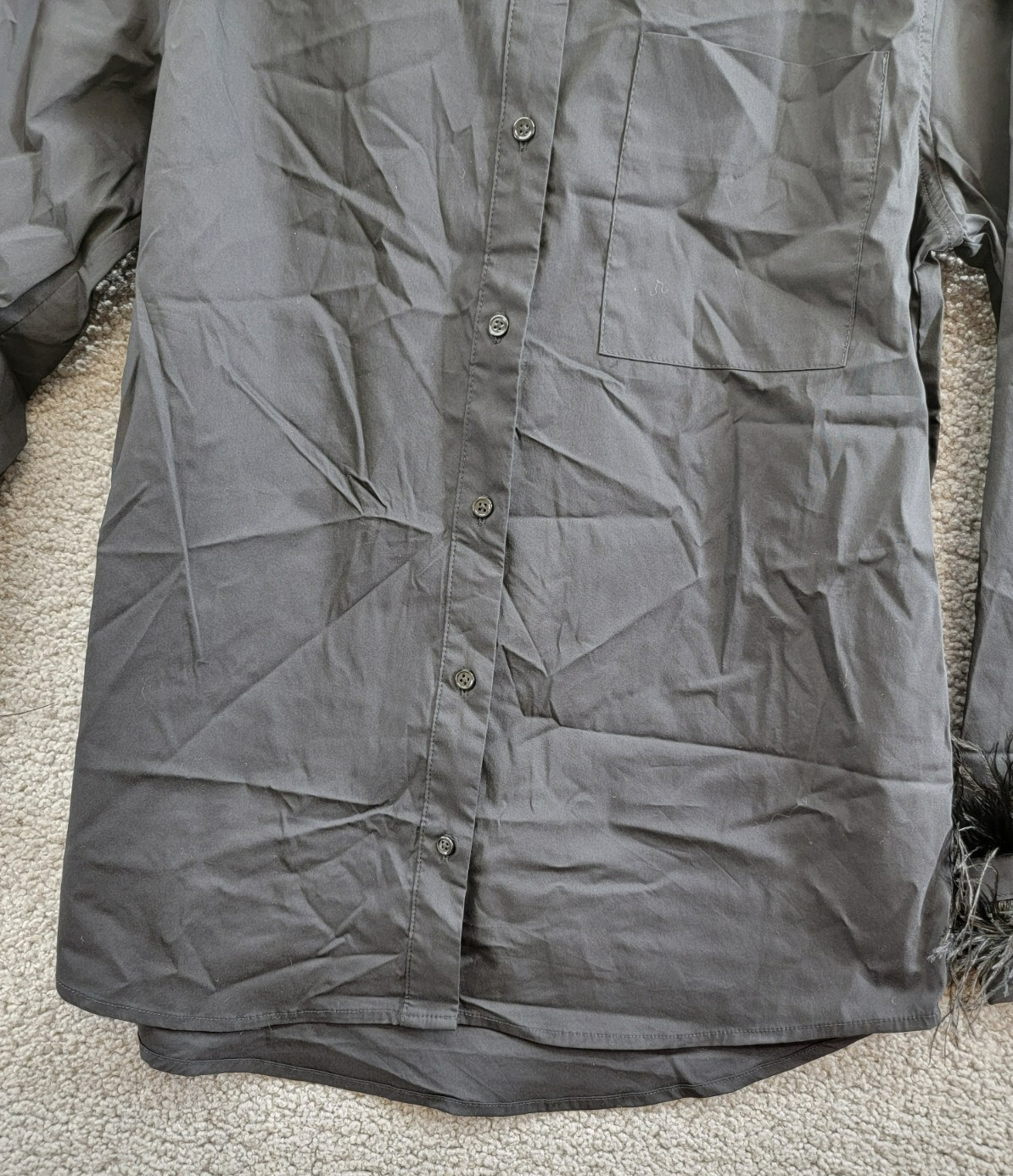 English Factory Feather Pointed Shirt Women's XS Black Button Front Closure L/S - Picture 4 of 15