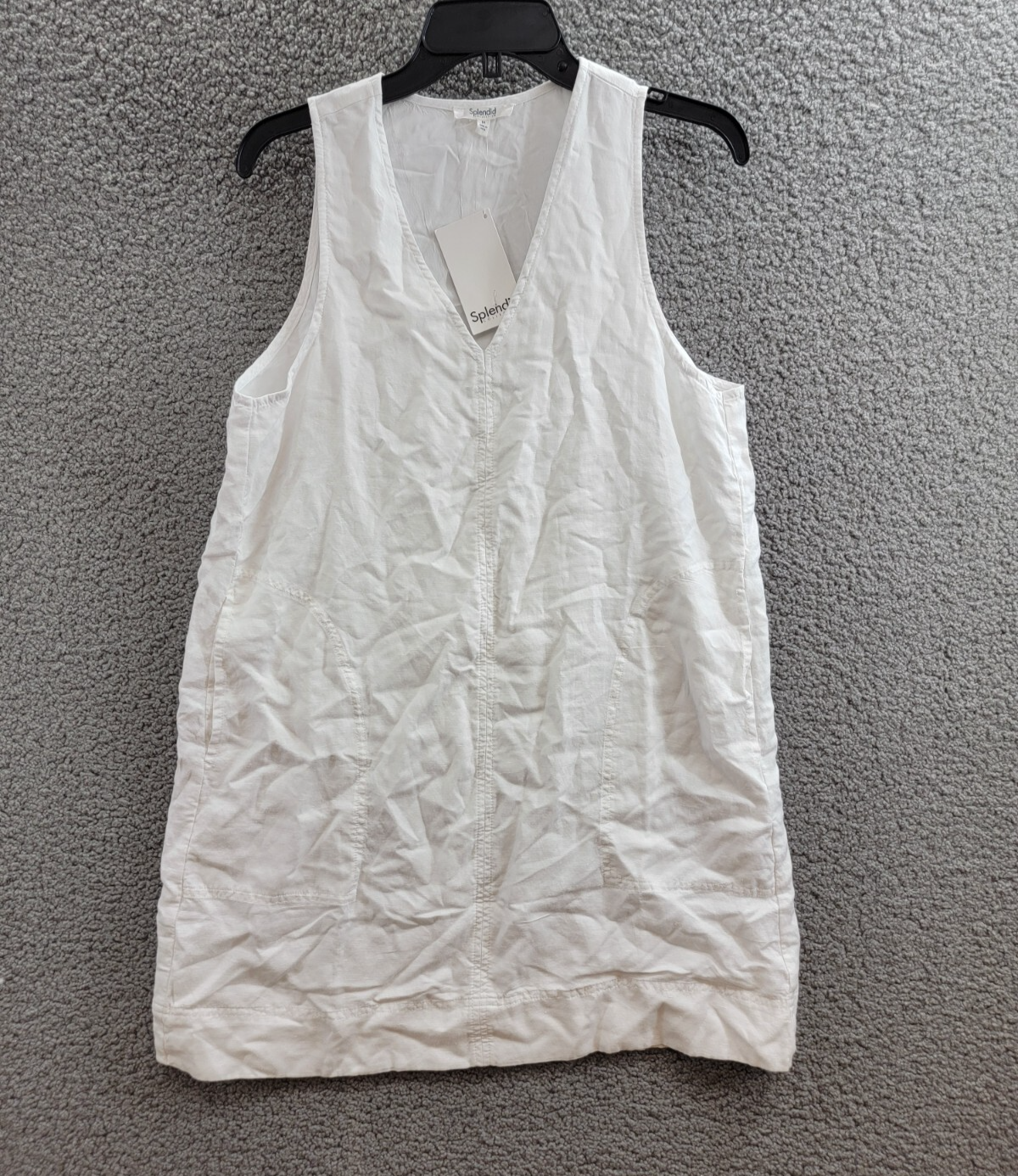 Splendid Dawson Mini Dress Women's M White V-Neck Sleeveless Pullover Style - Picture 2 of 15