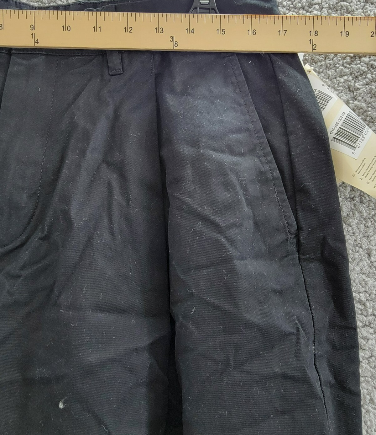 Frank And Oak Relaxed-Fit Pleated Tapered Chinos Men's 34 Black Button Zipped - Picture 5 of 18