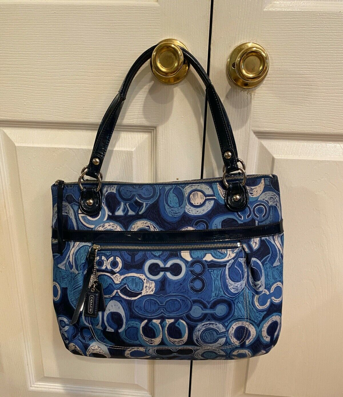 AUTHENTIC COACH POPPY GLAM LARGE TOTE BAG PURSE