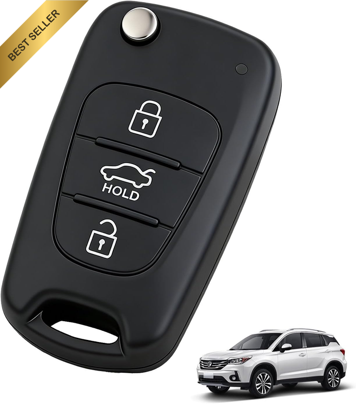 Hyundai Car Key Replacement, Advanced 3-Button Key Fob Case Replacement Shell fo