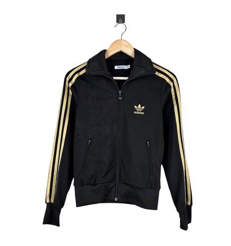 Women's ADIDAS ORIGINAL Track Top Jacket Firebird Black Size