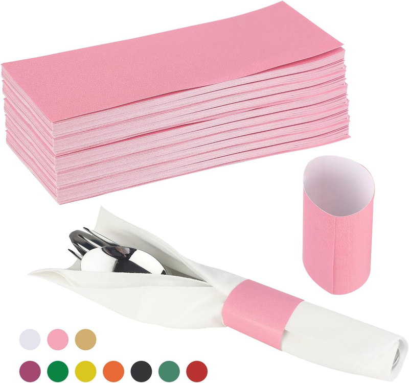 Paper Napkin Band Box of 500,Napkin Rings Self Adhesive,Silverware Wraps Bands P