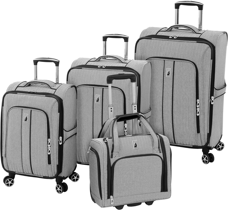 Newcastle Softside Expandable Spinner Luggage, Black White H