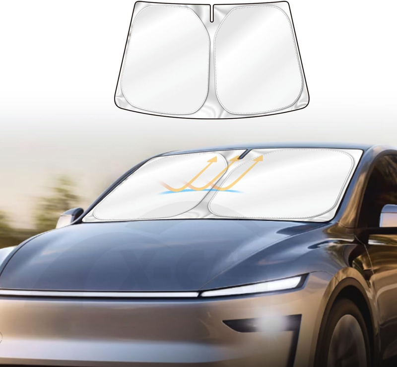 Windscreen Sun Shade for Tesla Model Y Juniper 2025-Onwards Blocks UV Rays Folda