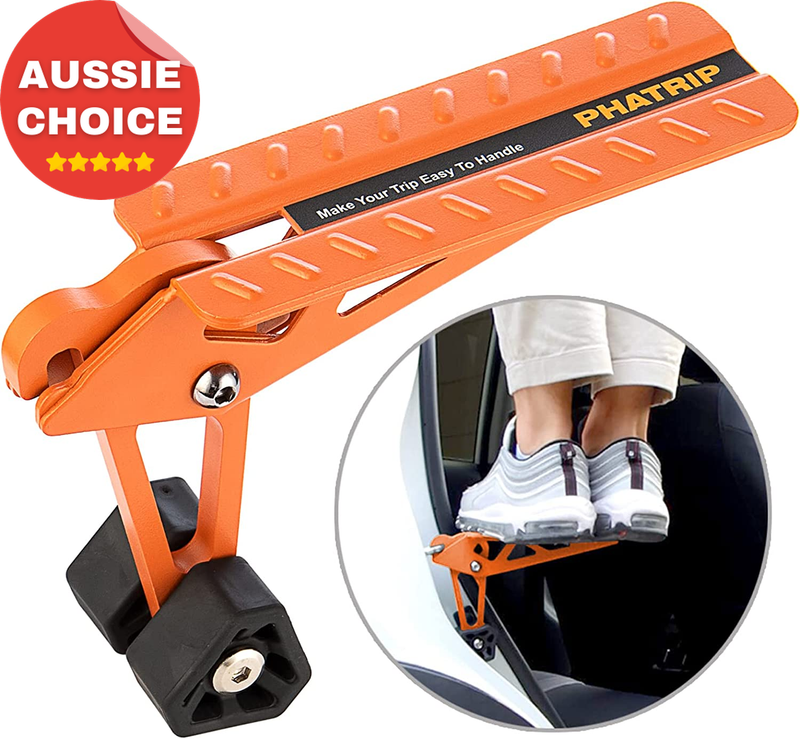 Car Doorstep U Shaped Latch Folding Step Rooftop Access SUV Truck Jeep Orange