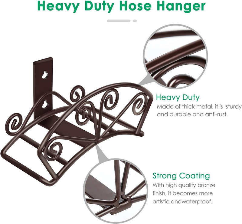 Tomcare Garden Hose Holder Heavy Duty Water Hose Holder Solid Metal Hose Hanger 