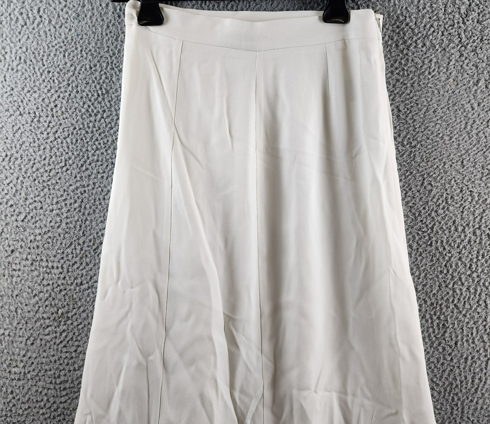 Boss Vateza Skirt Women's 4 Soft Cream Front Pleated Panel Back Zip Closure - Picture 15 of 15