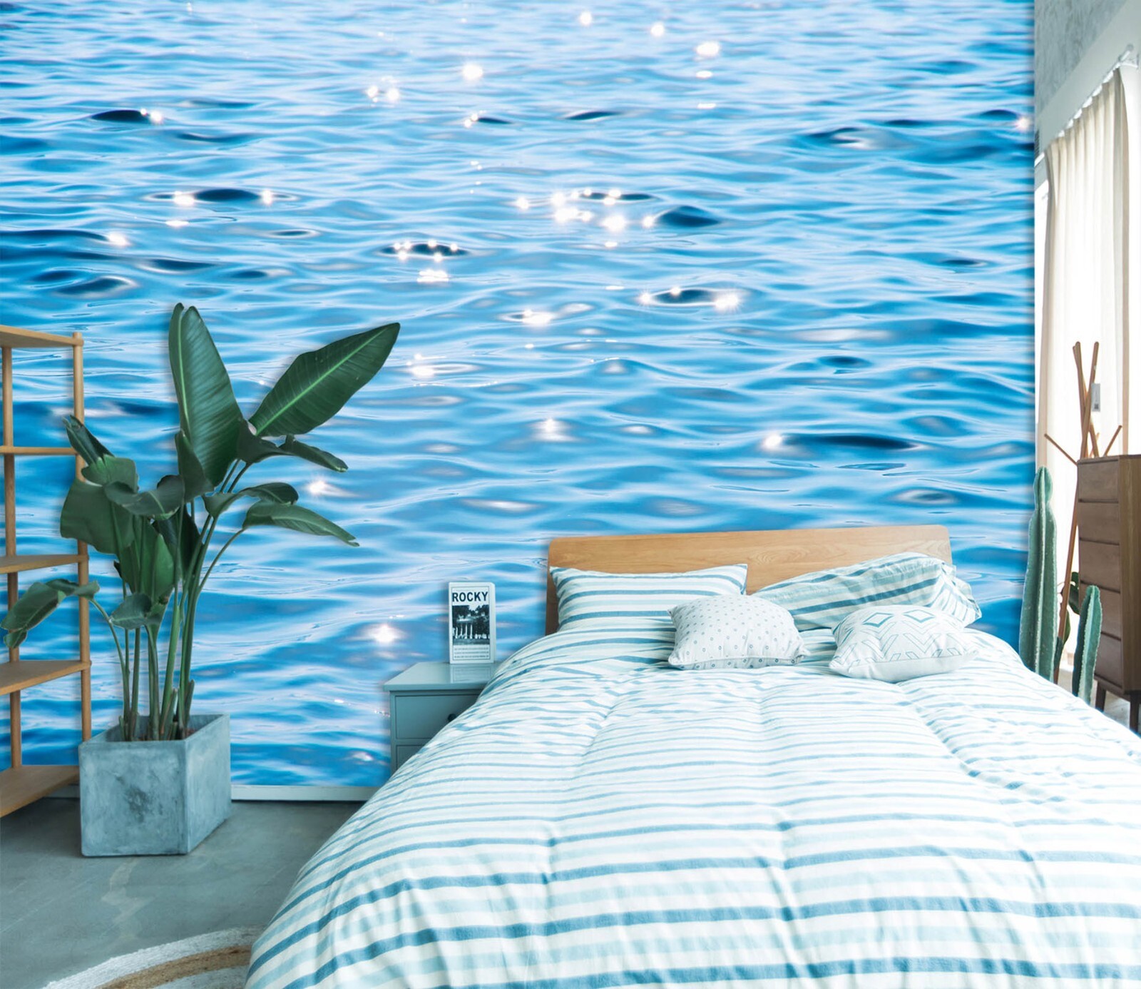 3D Sparkling Blue Sea 7428NA Wallpaper Wall Murals Wall