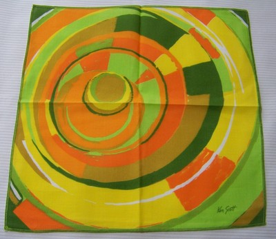 Ken Scott Leacock Vintage Napkins Set of 11 Mod Citrus Circle Poly Cotton