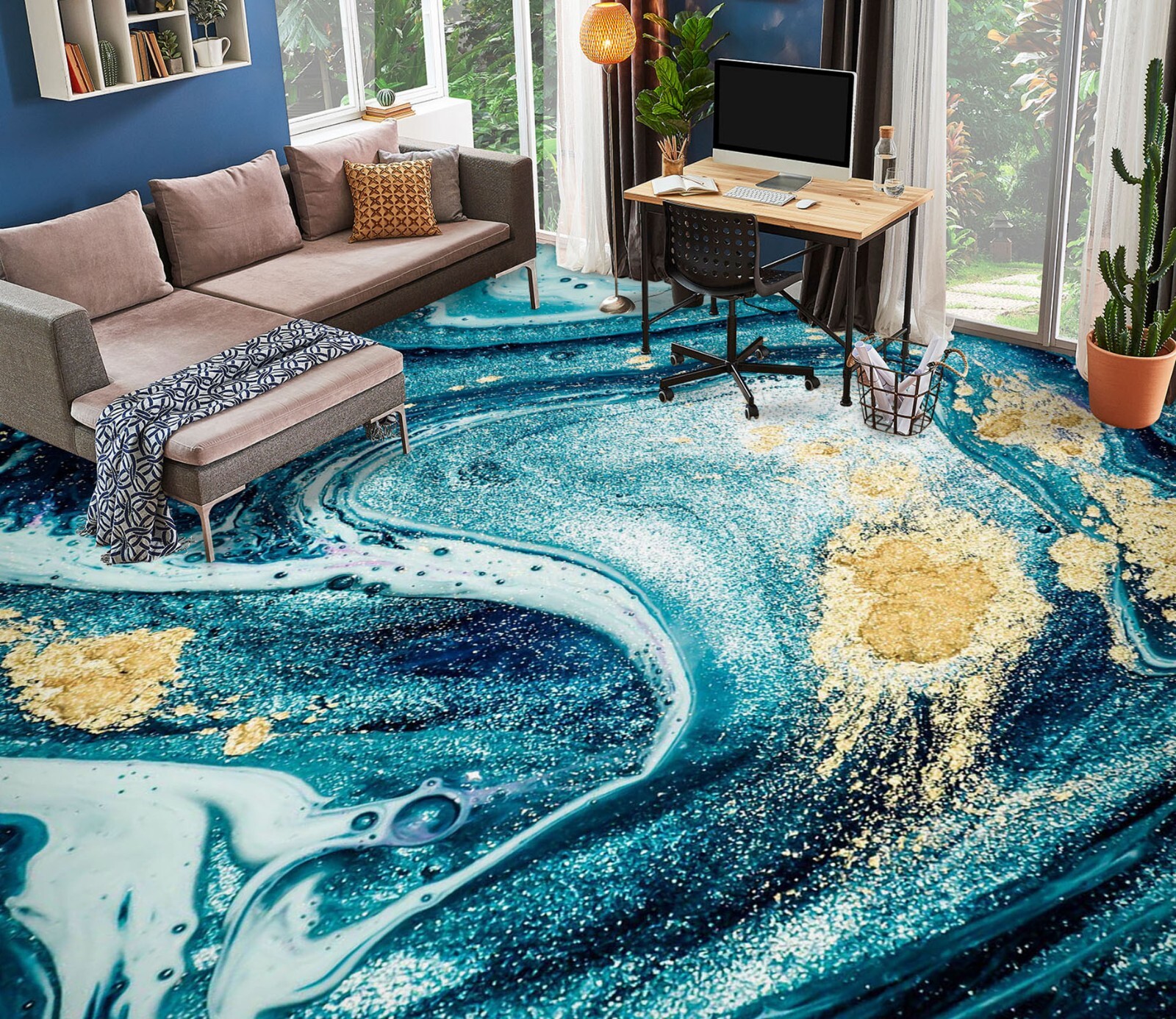 TＨＥＳK A Tインテリアボード 3D Starry Sky SKE3633 Floor WallPaper Print Decal Epoxy