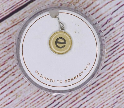NEW Alex and Ani Initial e .925 Sterling Silver 14KT Chain Station Charm SilverB