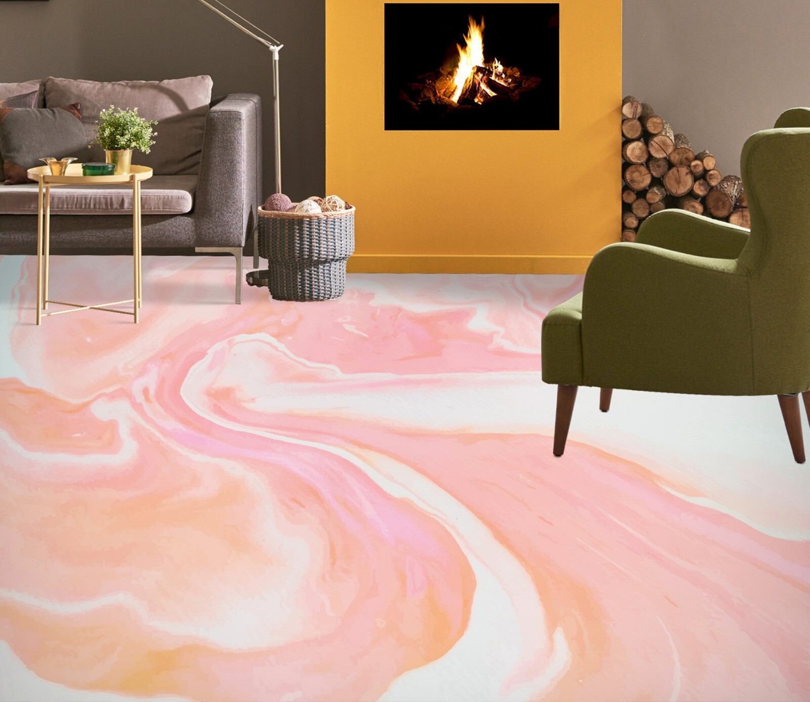 ★Ｋ-ＳＴＹＬＥ★様 3D Pink Mix SKE1768 Floor WallPaper Print Decal Epoxy Floor