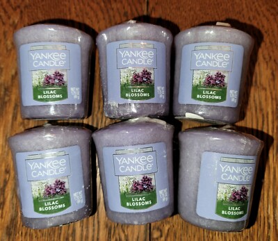 **SIX (6)** Yankee Candle LILAC BLOSSOMS Votive Candles 1.75 oz. each 