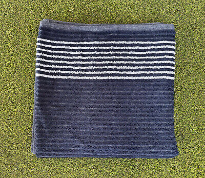 Large 22'' x 44'' Golf Tour Caddy Towel  - White w/ Blue, Black, Red, Green Stripe