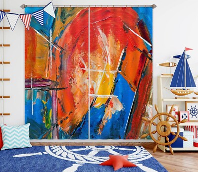 3D Abstract Art Painting ZHUA881 Photo Curtain Window Blockout Fabric Amy 2023