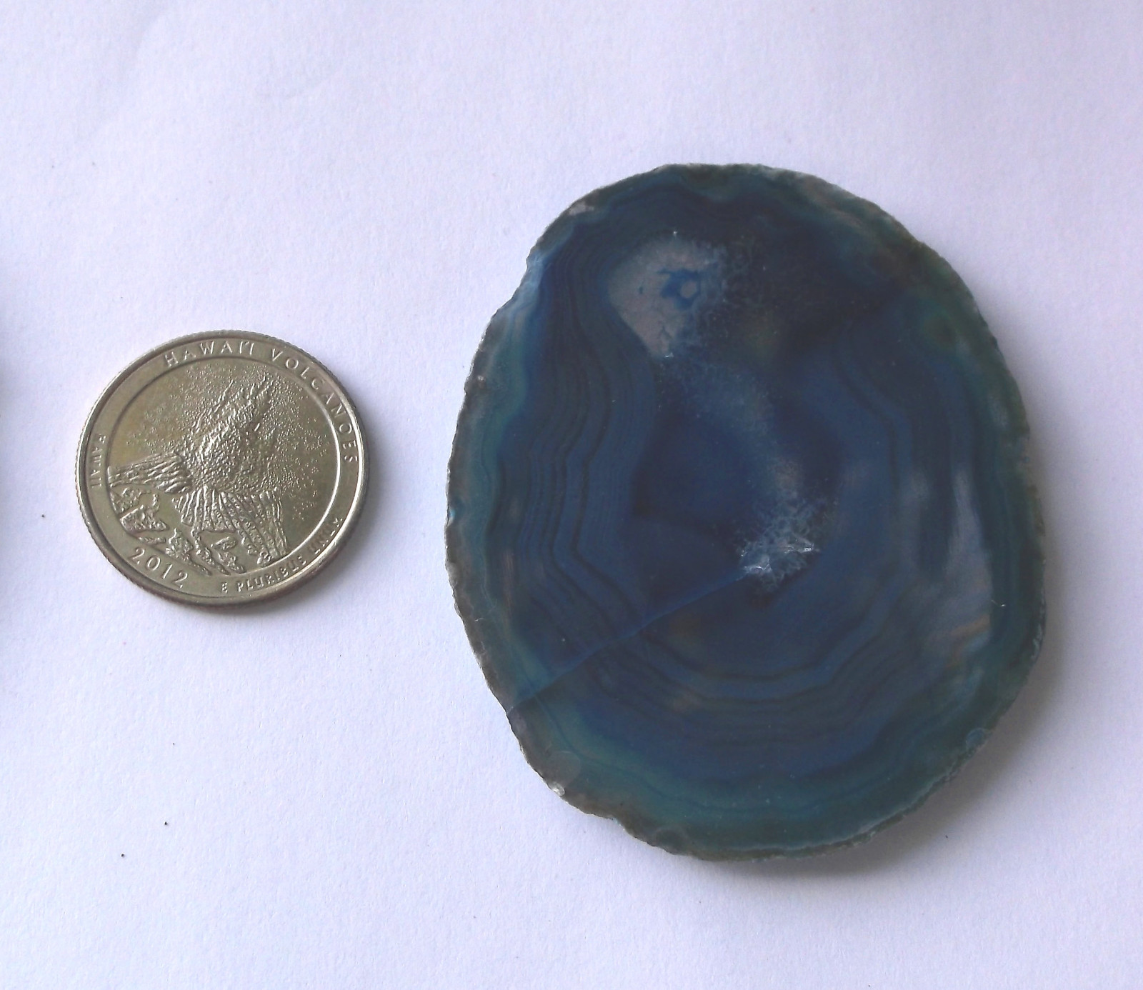 Agate slice, polished on both sides - blue colors