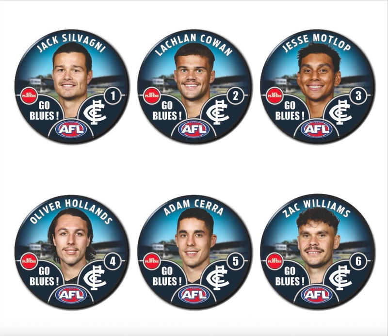 2025 Carlton/Blues Pin Badges (All Players Available)