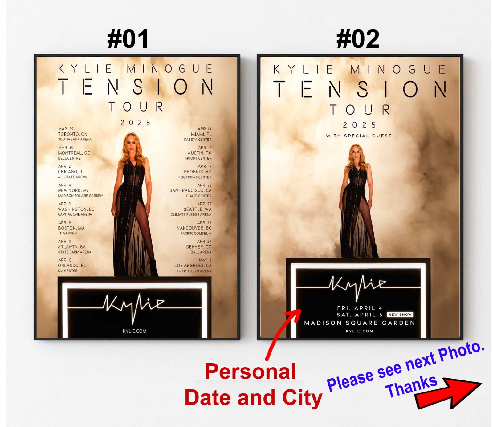 Kylie-Minogue TENSION 2025 Tour Poster, Custom Date and City Kylie-Minogue TENSION 2025 Tour Poster, Custom Date and City