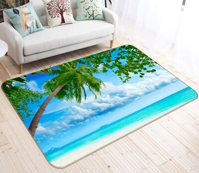 3D Coastal Coconut Tree O238 Game Rug Mat Elegant Photo Carpet Mat Eve 2023