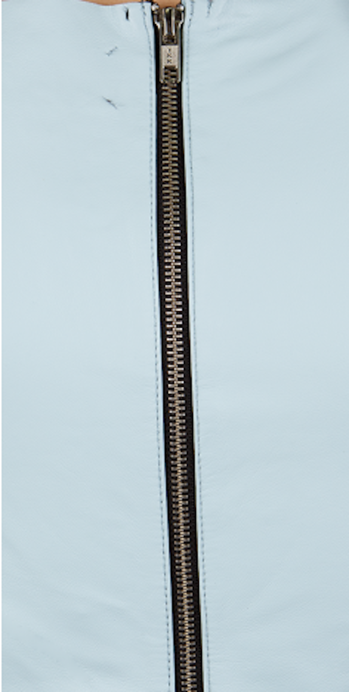 Pre-owned Patterson J. Kincaid Pjk Patterson J Kincaid Melissa Leather Shell Top Blue Size Xs