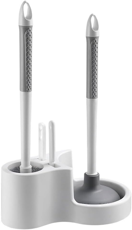 Toilet Brush and Plunger Set, Including Toilet Brush, Plunger, Hair Clip, Crevic