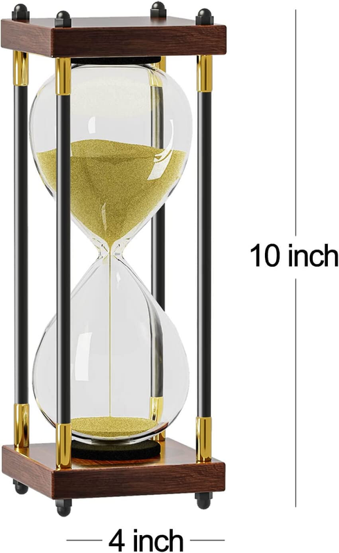 Hourglass Sand Timer 60 Minute: Large 10" Wooden Sand Clock Reloj De Arena
