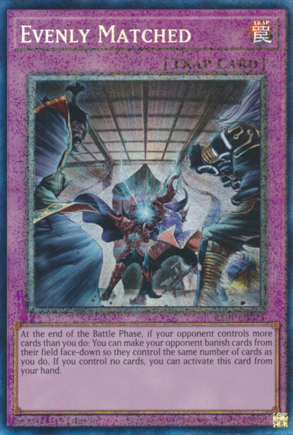 鬼レア！DETERMINATIONS 『When I Get A Law』 Evenly Matched (UR) - RA01-EN074 - Ultra Rare - 1st Edition