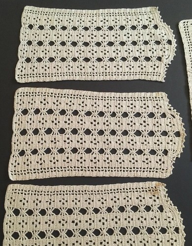 Antique Handmade Lace 8 Piece Table Place Mats In Light Brown Table Doilies