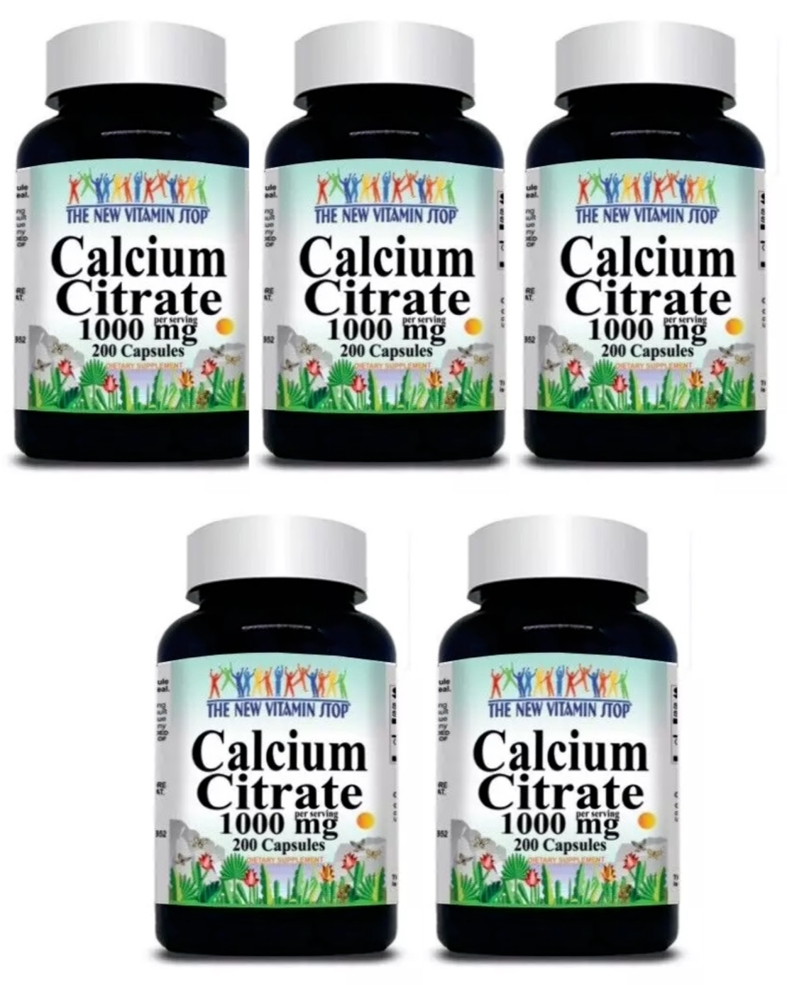  Calcium Citrate 1000mg 5X200caps Made in the USA