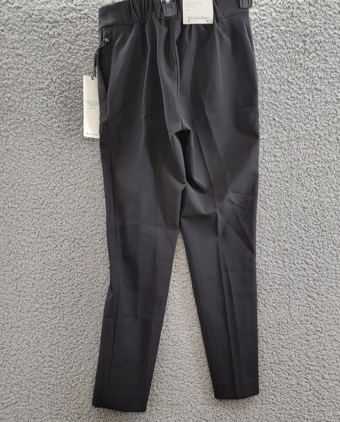 Calvin Klein X-Fit Cropped Slim Leg Pants Women's 0 Black Solid Elastic Waist - Picture 11 of 17