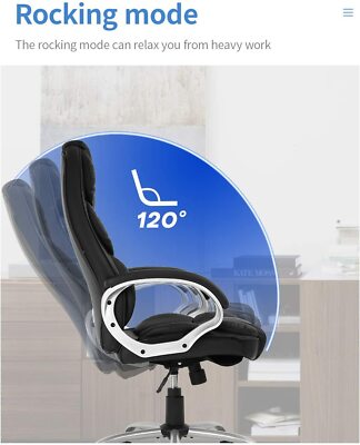 High Back Leather Office Chair Executive Office Desk Task Computer Chair