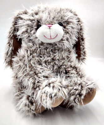 Bunny Lop Rabbit Plush Floppy Ears Frosted Gray Brown Cute Stuffed Animal ~14 in