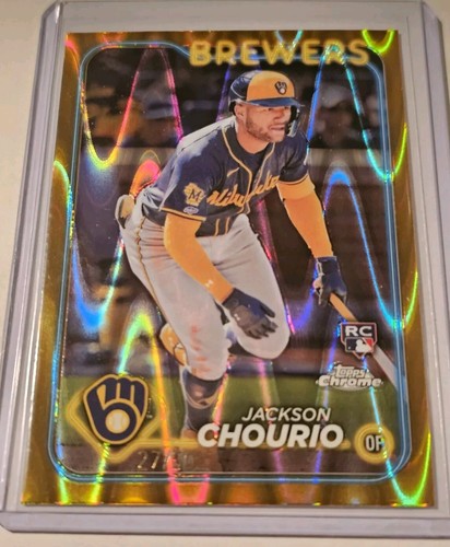 2024 Topps Chrome Baseball Jackson Chourio Gold RayWave