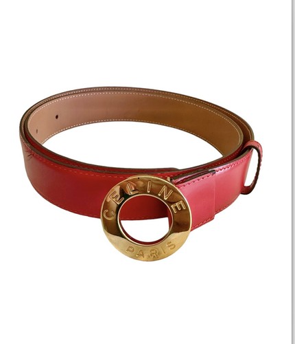 小物 Old CELINE Wide Buckle Large Belt sz.S Large 30MM triomphe belt in VINTAGE CALFSKIN - BLACK | CELINE
