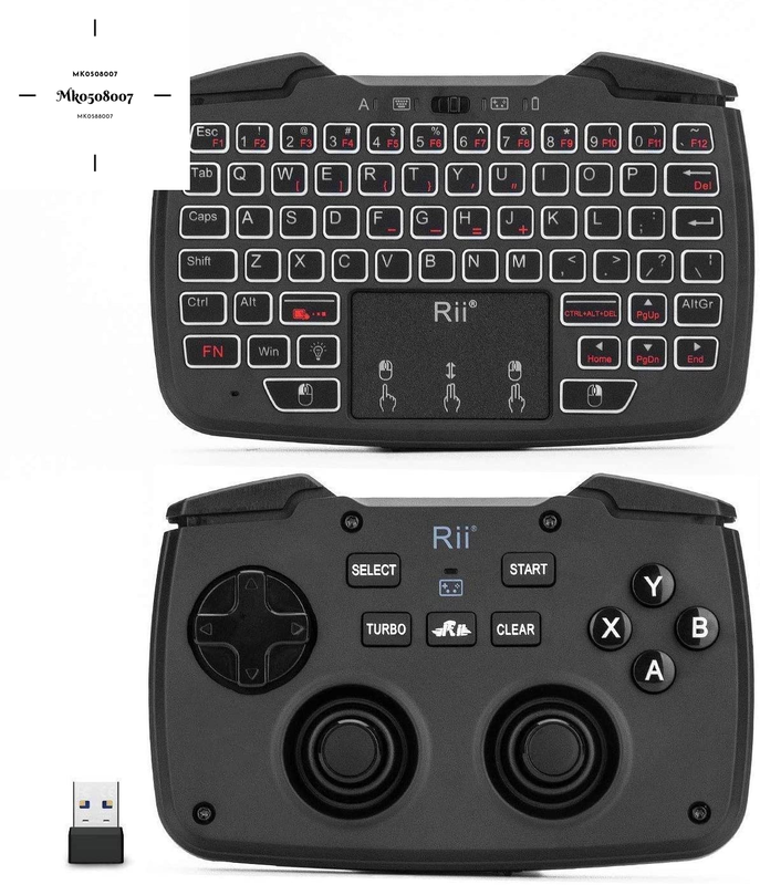 (Backlit Version)Rii RK707 3 in 1 Multifunctional 2.4Ghz Wireless Portable Game