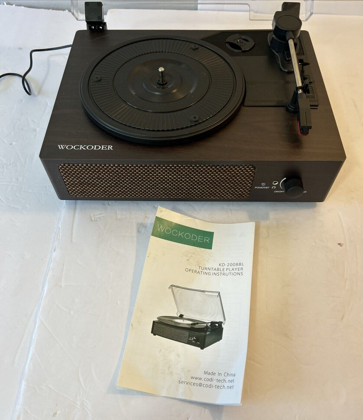 Wockoder LP Vinyl Record Player Portable Turntable with Buil