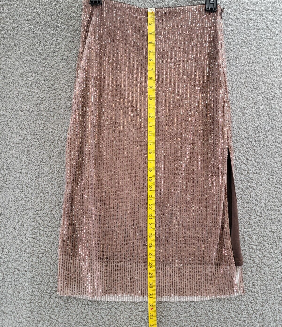 Walter Baker Crista Straight Sequin Midi Skirt Women's 8 City Sequin Side Zip - Picture 7 of 17